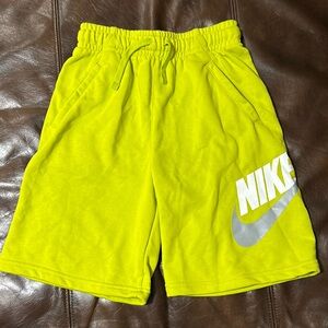 Nike Boys Lime Green Cotton Drawstring Shorts, size XL